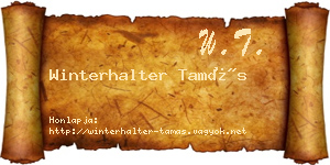 Winterhalter Tamás névjegykártya